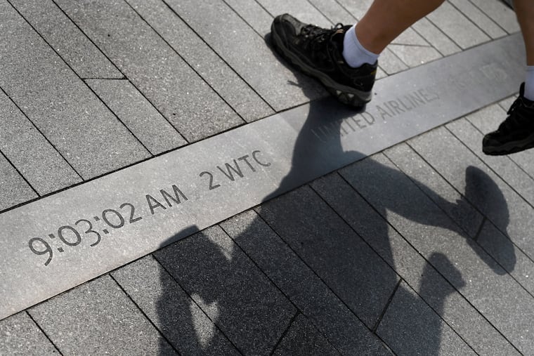 The time - 9:03:02 A.M. - that United Airlines Flight 175 crashed into Tower Two (the South Tower) of the World Trade Center is embedded in the walkway at the Flight 93 National Memorial near Shanksville, Pa. Four time line markers chronicle the exact moment each of the four hijacked aircraft crashed on 9/11.