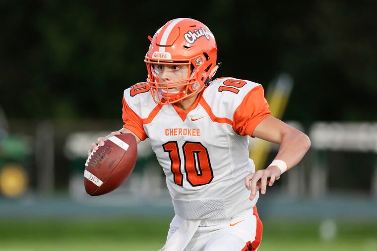 Billy Osborn threw a pair of touchdowns and ran for two more to lead Cherokee past Kingsway, 35-18, in the Central Group 5 final on Friday.