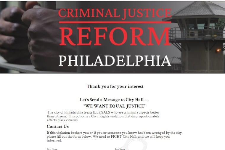 A screen grab from USACriminalJusticeReform.org