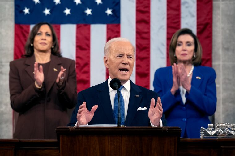 President Joe Biden delivers his State of the Union address to a joint session of Congress at the Capitol, Tuesday, March 1, 2022, in Washington.