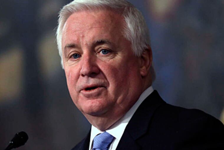 ASSOCIATED PRESS Gov. Corbett is facing a number of hot-button issues of his own making - at a time when his approval numbers are low.