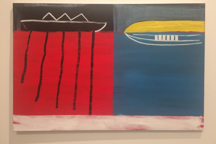 HK Zamani's painting, "Untitled #3" (2019), oil on canvas, at Tiger Strikes Asteroid