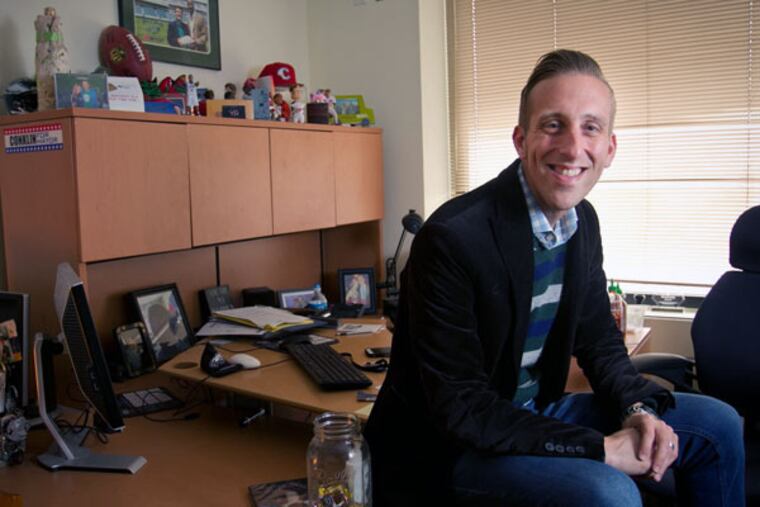 Spike Eskin, program director on SportsRadio WIP, is seen in his office on Wednesday, November 5, 2014. ( ALEJANDRO A. ALVAREZ / STAFF PHOTOGRAPHER )