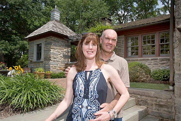 Janet and Keith Childs. The couple took the unusual step of aging their mid-20th-century Blue Bell home back about 200 years. (Ed Hille/Staff Photographer)