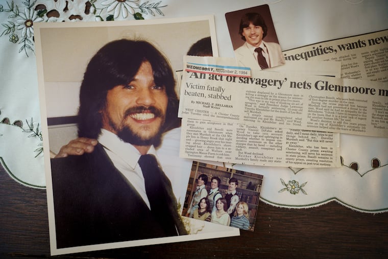 Photos and newspaper clippings from the 1990 death of Lee Russell Murdoch in Chester County at the hands of two men who belonged to a white supremacy group.