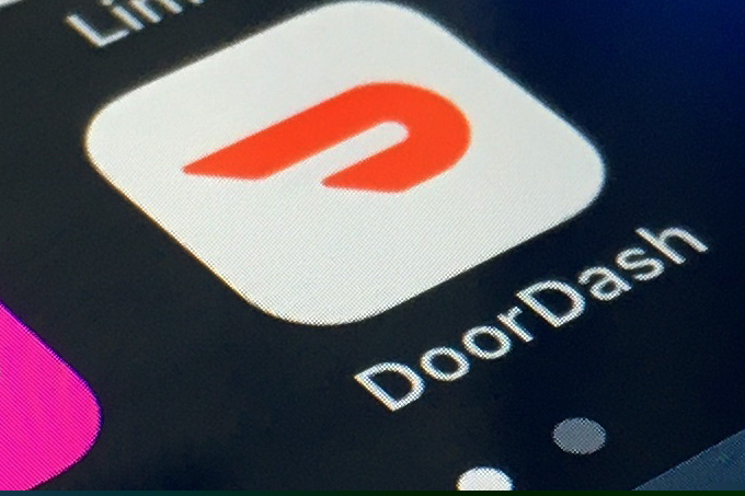 The DoorDash app is shown on a smartphone.