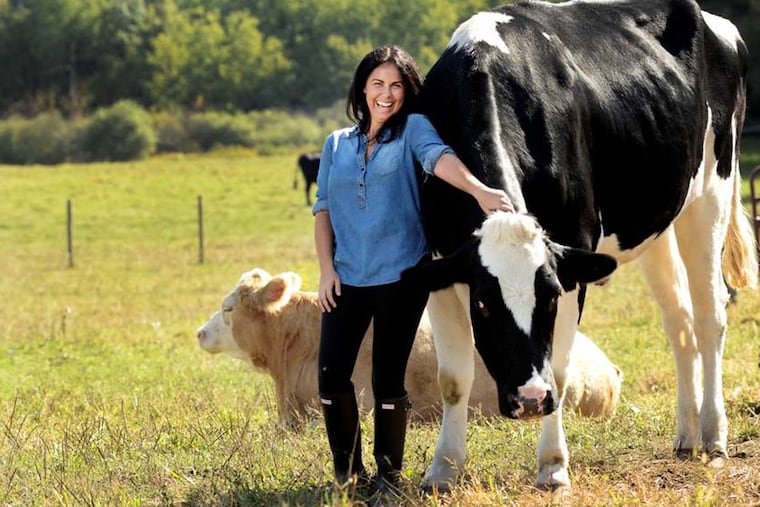 Tracey Stewart with Tweed and Gidget.
