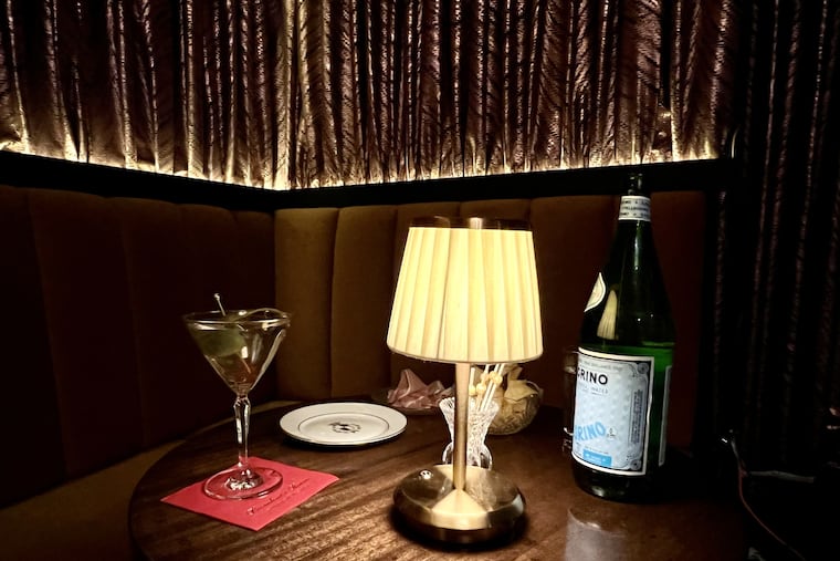 A corner table in the President's Room at Palizzi Social Club, 1408 S. 12th St., on Feb. 19, 2025.