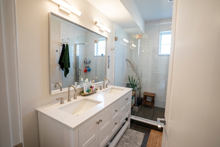 The primary bathroom in Murchison’s new townhouse.