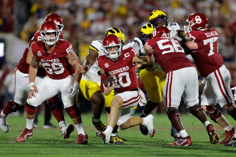 Oklahoma quarterback John Mateer can beat you with his arm and his legs.