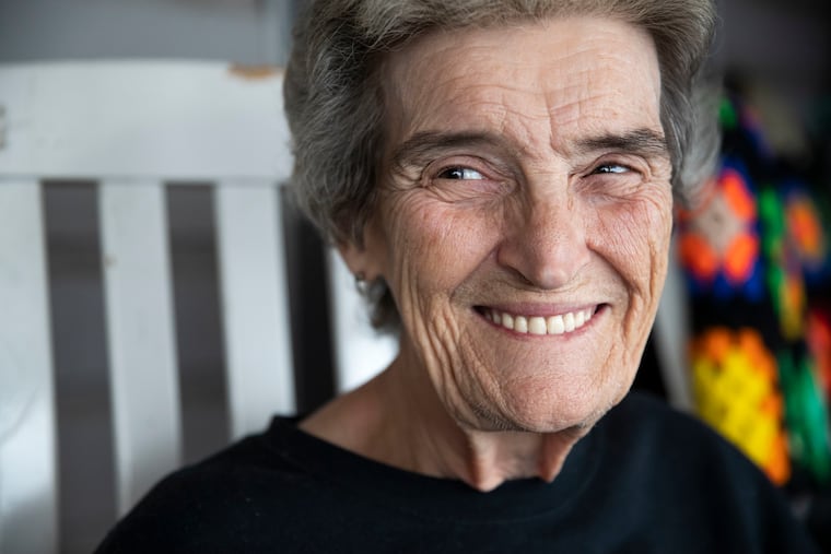 Quintelina Lewis, 77, of Boothwyn, has endured many troubles, but tries to be optimistic. She said, "You have to push yourself to be happy."