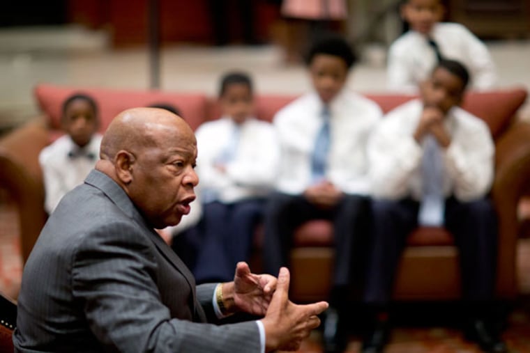 U.S. Rep. John Lewis spoke in Cherry Hill during a presentation honoring the late Dr. Martin Luther King Jr., sponsored by Phi Beta Sigma Fraternity. (DAVID SWANSON / Staff Photographer)