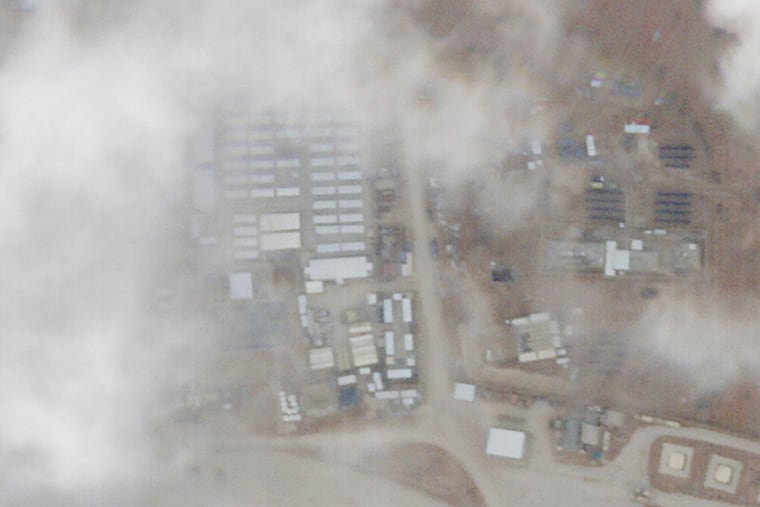 A satellite photo from Planet Labs PBC shows a military base known as Tower 22 in northeastern Jordan in January.