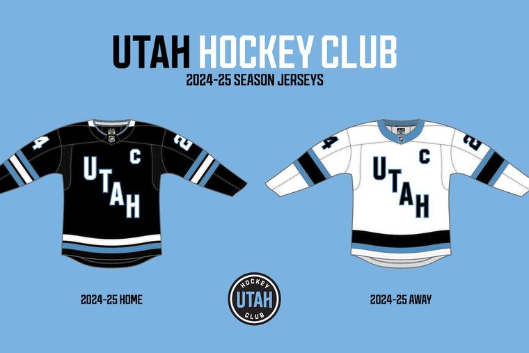 This rendering provided the Utah Hockey Club shows the new NHL team's home and away uniform.