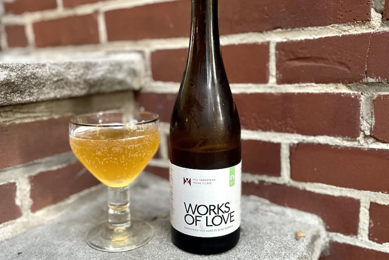 Works of Love, a farmstead ale aged for years in wine barrels, is a collaboration between Hill Farmstead in Vermont and Monk's Cafe to celebrate Monk's 25th year in business.