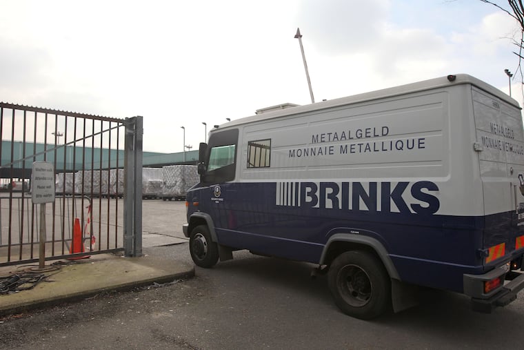 An armored truck of Brinks Diamond and Jewelry Services arrives at the cargo section of Brussels international airport, on Feb. 19, 2013.