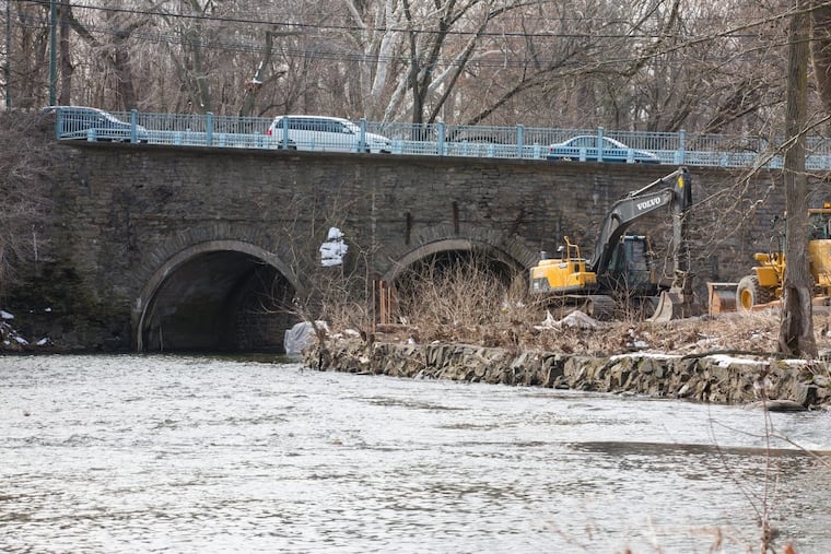 The Frankfort Ave. Bridge, a 300 year old bridge located at Frankford Avenue, just north of Solly Avenue, the bridge runs across Pennypack Creek in Pennypack Park, in Philadelphia, Monday, March 12, 2018. JESSICA GRIFFIN / Staff Photographer.