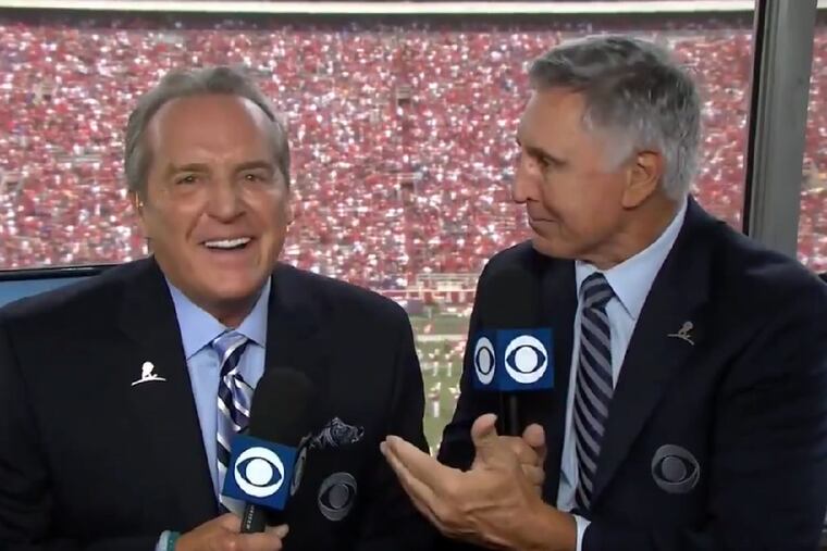 Brad Nessler (left) and analyst Gary Danielson will call tonight's Penn State-Iowa game.