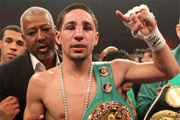 Danny Garcia is the only Philly fighter with a championship belt right now. (Photo courtesy of Golden Boy Productions)