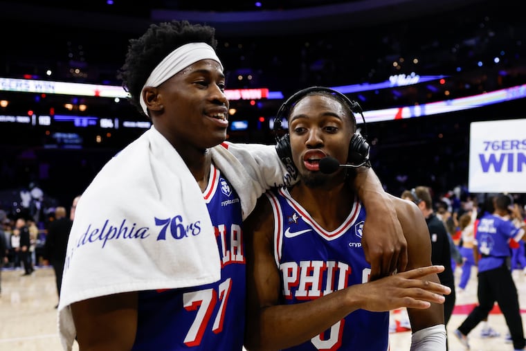 Sixers guard Tyrese Maxey has partnered with rookie VJ Edgecombe to lead their team into the postseason.