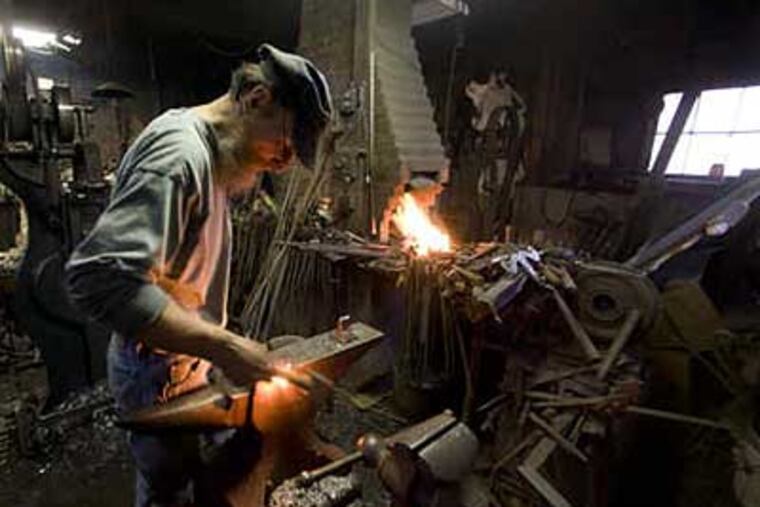 James Kieffer makes mostly house hardware - reproductions of 18th-century latches and such - for restoration contractors and specialty suppliers.