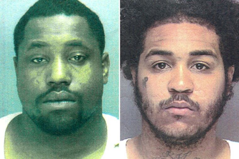 Dwayne Robinson (left) and Joseph Cebollero are charged in connection with Sunday's shootings outside the Franchise Sports Bar and Grille.