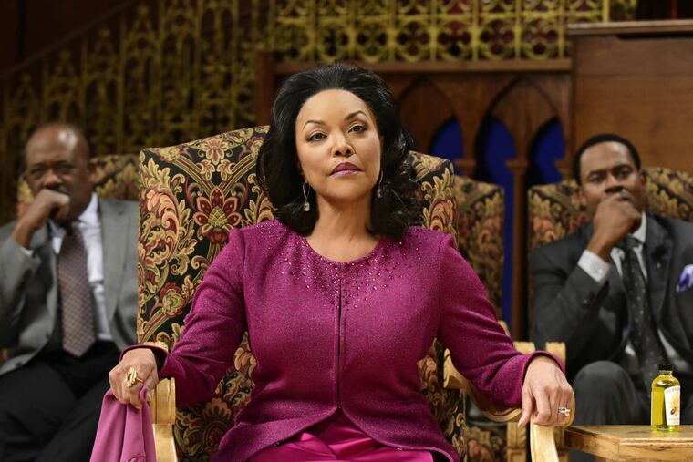 Gregory Alan Williams as Robert McCready , left, Lynn Whitfield as Lady Mae Greenleaf, and Lamman Rucker as Jacob Greenleaf.