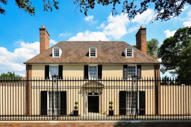 This historic Georgian revival estate in Elkins Park, known as Sylvan Edge, is on the market for $1.6 million.