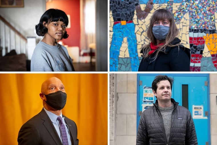 Clockwise from top left: Zion Brooks, Liza Dolmetsch, Patrick Troy, Dr. William R. Hite. The Inquirer Opinion section asked stakeholder in the debate over safe schools to share their thoughts about returning to the classroom amid COVID-19.