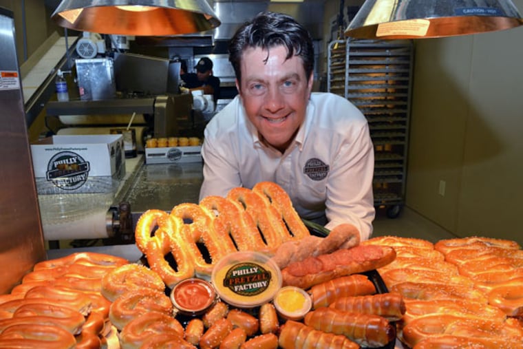 Tom Monaghan, Philly Pretzel Factory’s chief development officer, is looking to grow the company from 153 to 500 U.S. stores by 2020. “We’ve seen growth in revenue every quarter of every year,” Monaghan says. (MARK C. PSORAS / For The Inquirer)