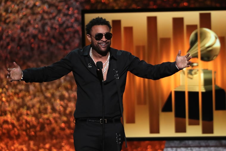 Host Shaggy speaks at the 61st annual Grammy Awards on Sunday, Feb. 10, 2019, in Los Angeles.