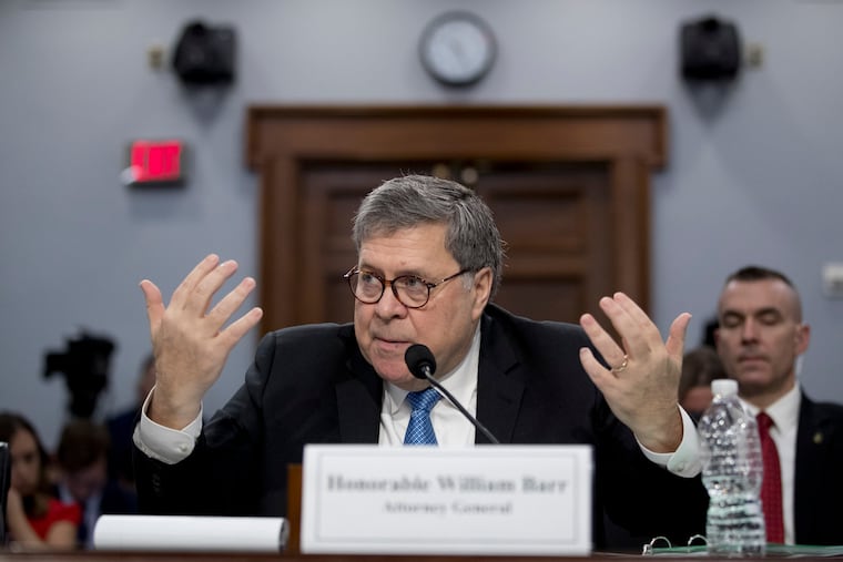 In his first appearance on Capitol Hill since taking office, and amid intense speculation over his review of special counsel Robert Mueller's Russia report, Attorney General William Barr appears before a House Appropriations subcommittee to make his Justice Department budget request, Tuesday, April 9, 2019, in Washington.