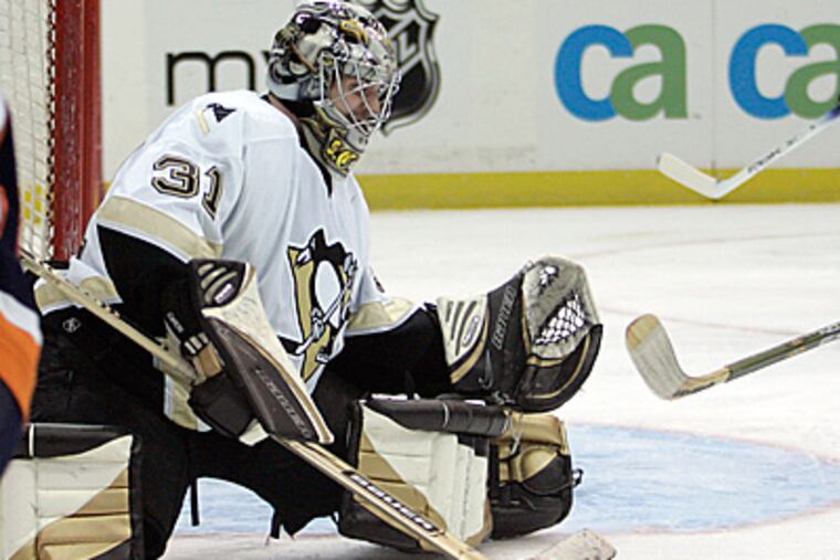 Sebastien Caron will be the Flyers seventh goalie this season. (AP Photo/Ed Betz)