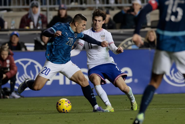 Medford's Brenden Aaronson (right) hopes to make his second straight World Cup with the U.S. men's soccer team.