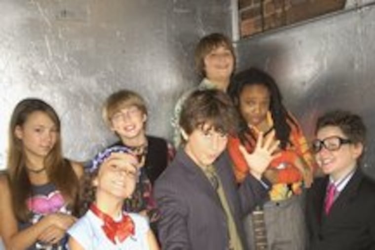 "The Naked Brothers Band": (front from left) Alex Wolff, Nat Wolff, Cooper Pillot; (middle) Allie Di Mecco, David Levi, Qaasim Middleton; (rear) Thomas Batuello.