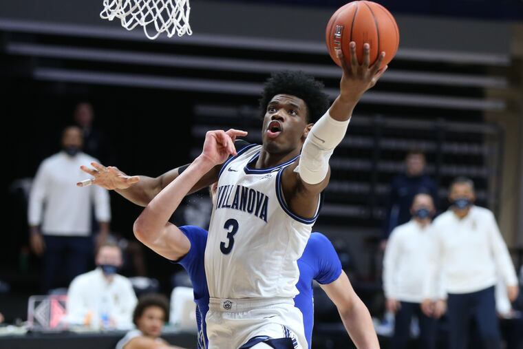 Brandon Slater of Villanova going up for a basket against Creighton in March. Slater and three teammates will be part of a Team USA roster for a 3x3 tournament in France.