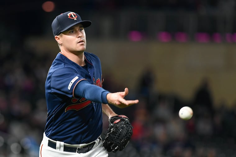 Mike Morin earlier this season with the Twins.