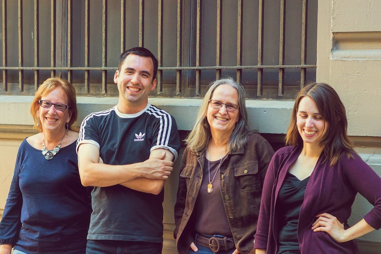 The River Drivers perform at the Philadelphia Ceili Group's 45th annual Irish Traditional Music and Dance Festival, at the Commodore Barry Club in Mt. Airy. The musicians are (from left) Marian Moran, Kevin McCloskey, Mindy Murray, and Meagan Ratini.