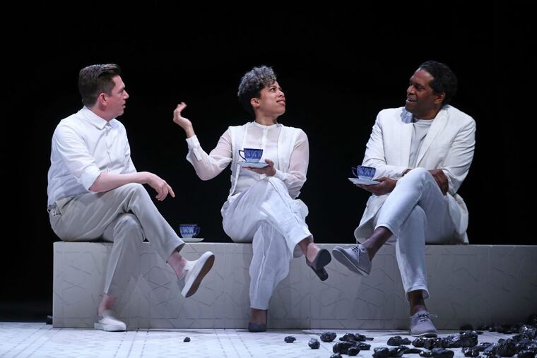 (Left to right:) Keith Conallen, Taysha Marie Canales, and Lindsay Smiling in “Passage,” through May 13 at the Wilma Theater.
