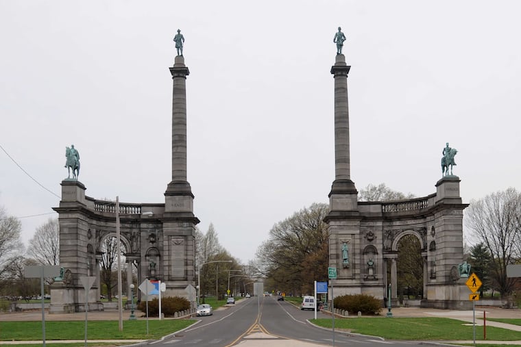 Smith Memorial Arch, an 1898 Civil War monument, serves at the gateway to Fairmount Park.