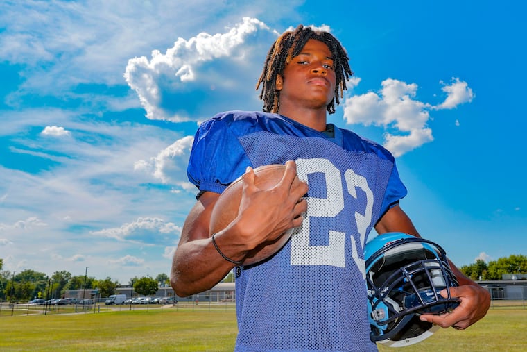 During practice North Penn wide receiver Yazeed Haynes poses for a photo. Haynes has committed to Georgia. Thursday, August 25, 2022
