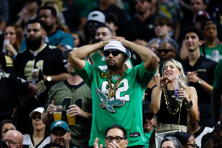 Thousands of fans made the trip to watch the Eagles play the Saints in New Orleans.