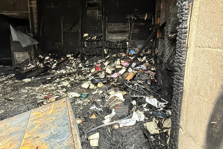 This photo provided by Beth Israel Congregation shows damage sustained during a fire, Saturday, Jan. 10, 2026, at Beth Israel Congregation, in Jackson, Miss.