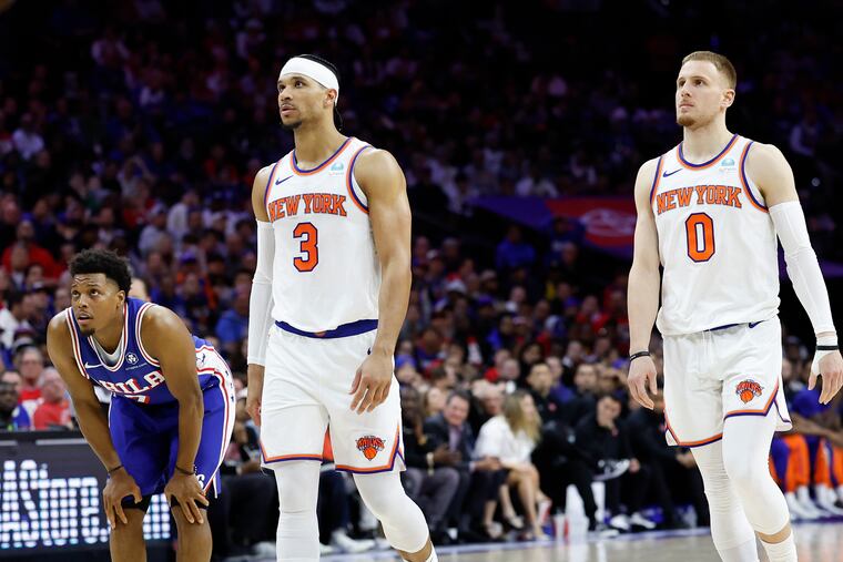 Josh Hart (3) and Donte DiVincenzo, two of the 'Nova Knicks, were too much for Kyle Lowry (yet another Villanova player) and the Sixers.