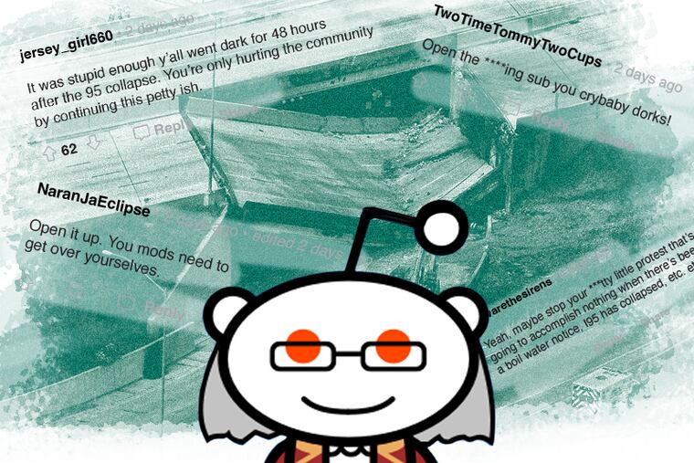 The subreddit r/Philadelphia was offline during the I-95 collapse.