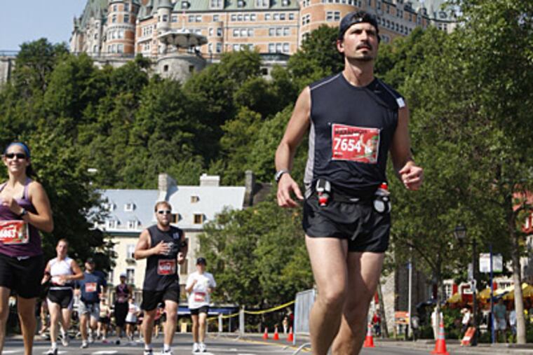 Eric Larose in a 2008 half-marathon in Quebec City. (Photo courtesy of Marasport Inc.)