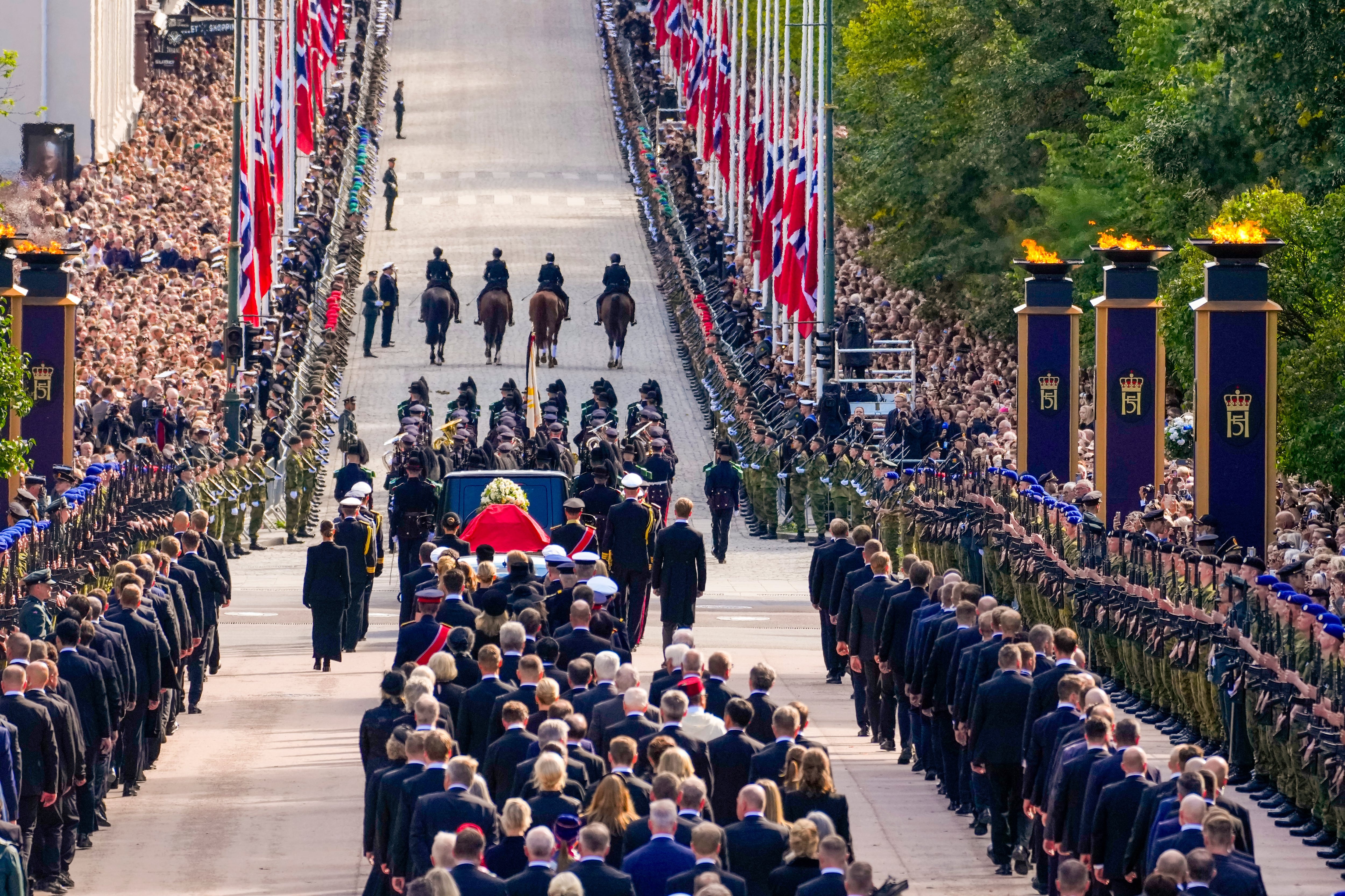 Norway bids final farewell to King Harald V as his coffin is taken in a procession to his funeral