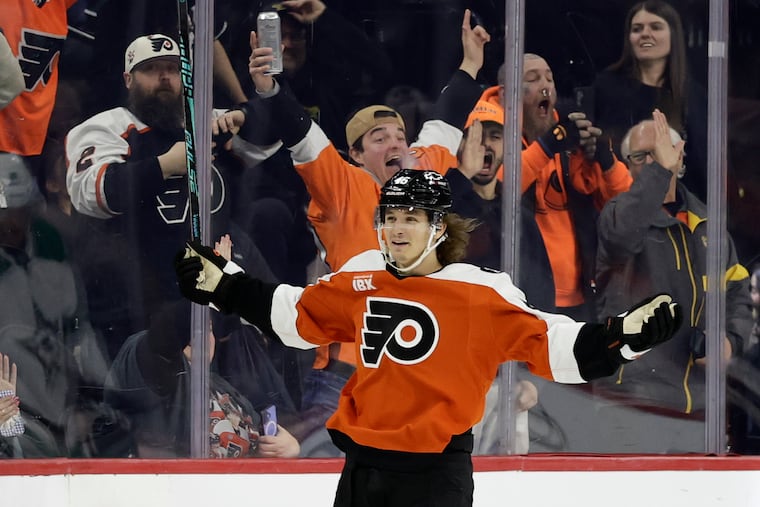 Flyers center Trevor Zegras scored the game-winning goal in overtime against Dallas.