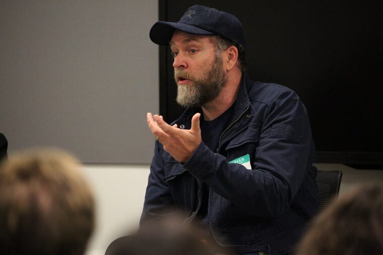 Bob Logue, president of Quaker City Coffee, talks about the benefits and challenges of hiring ex-offenders at an event Thursday sponsored by the Philadelphia Inquirer, Daily News, and Philly.com in partnership with the Reentry Project, a collaborative news initiative.