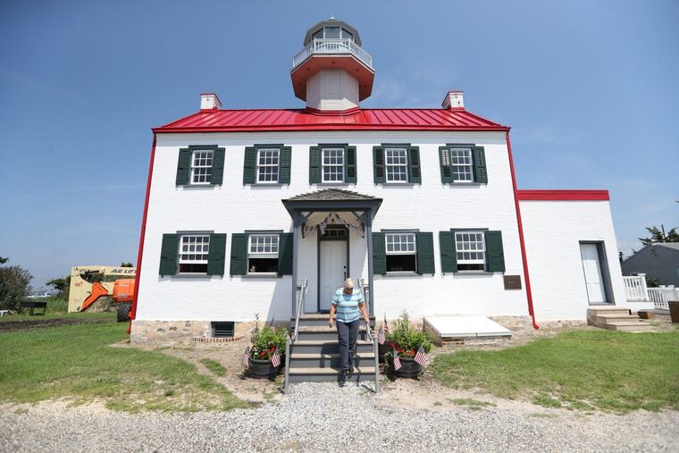 Nancy Patterson, of the Maurice River Historical Society at the East Point Lighthouse. The Maurice River Historical Society undertook a massive $850,000 project to completely restore the beloved lighthouse to its early grandeur — refurbishing it inside and out to look the way it did when a lighthouse keeper was in residence. Now the oft photographed and painted landmark will re-open to visitors next month.